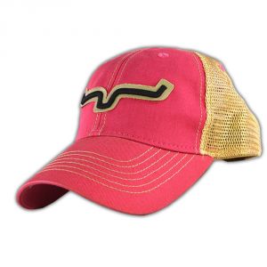 Kimes Ranch Vintage Trucker Horns Applique Pink Snapback Hat